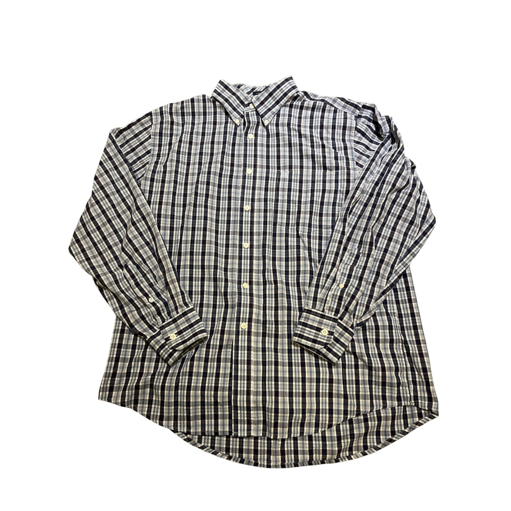 IZOD Button Down Shirt Men's Size L Long Sleeve‎ Plaid Easy Care Cotton Blend